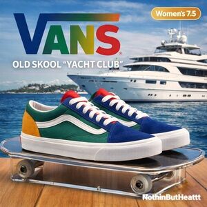Vans Old Skool Yacht Club Multi Color Skate Shoes Women’s 7.5